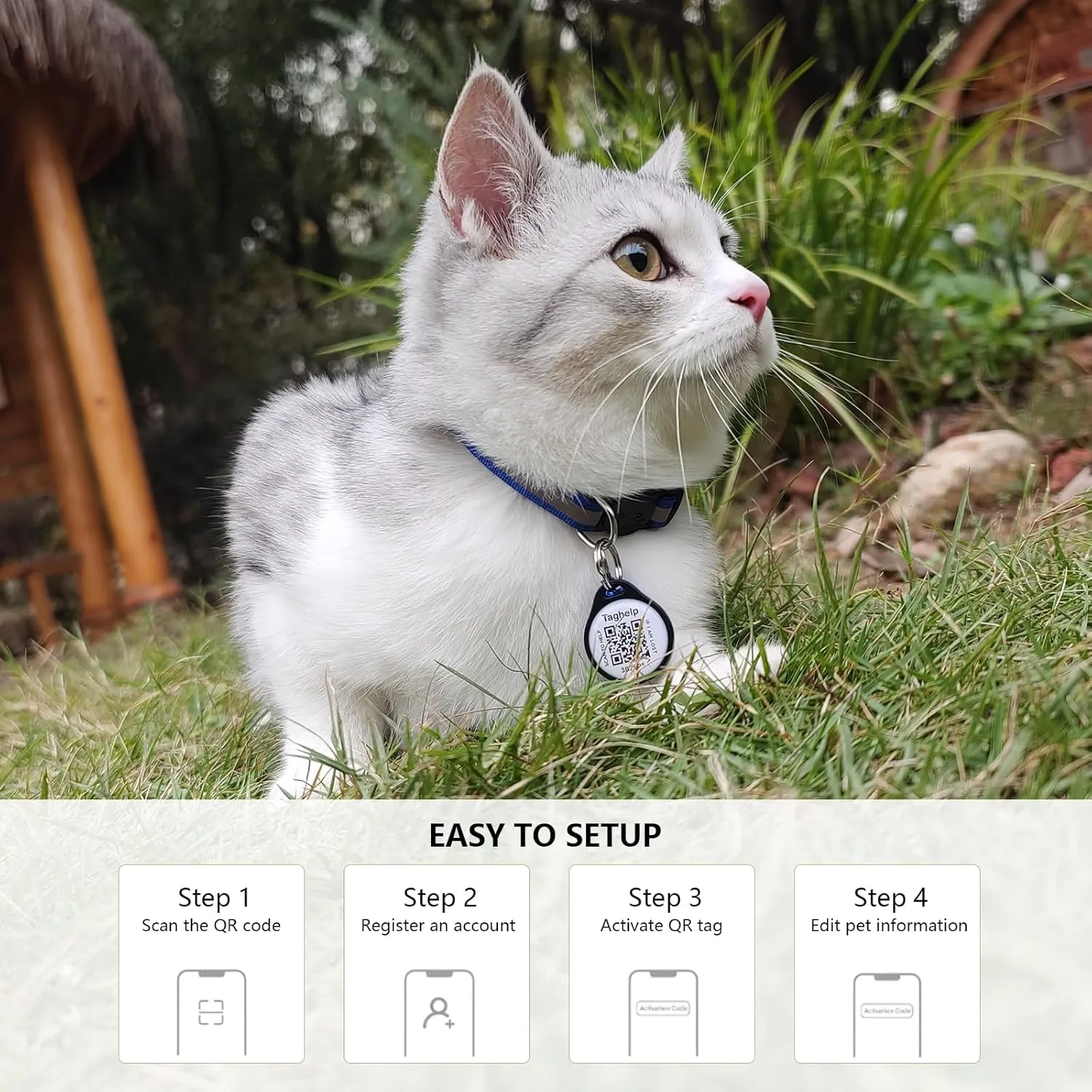3 Pack/Upgraded Version - Reflective Cat Collar with Bell, Solid & Safe Collars for Cats, Nylon, Mixed Colors, Pet Collar, Breakaway Cat Collar Charms, QR Code Smart ID tag,cat tag (3 Collars)