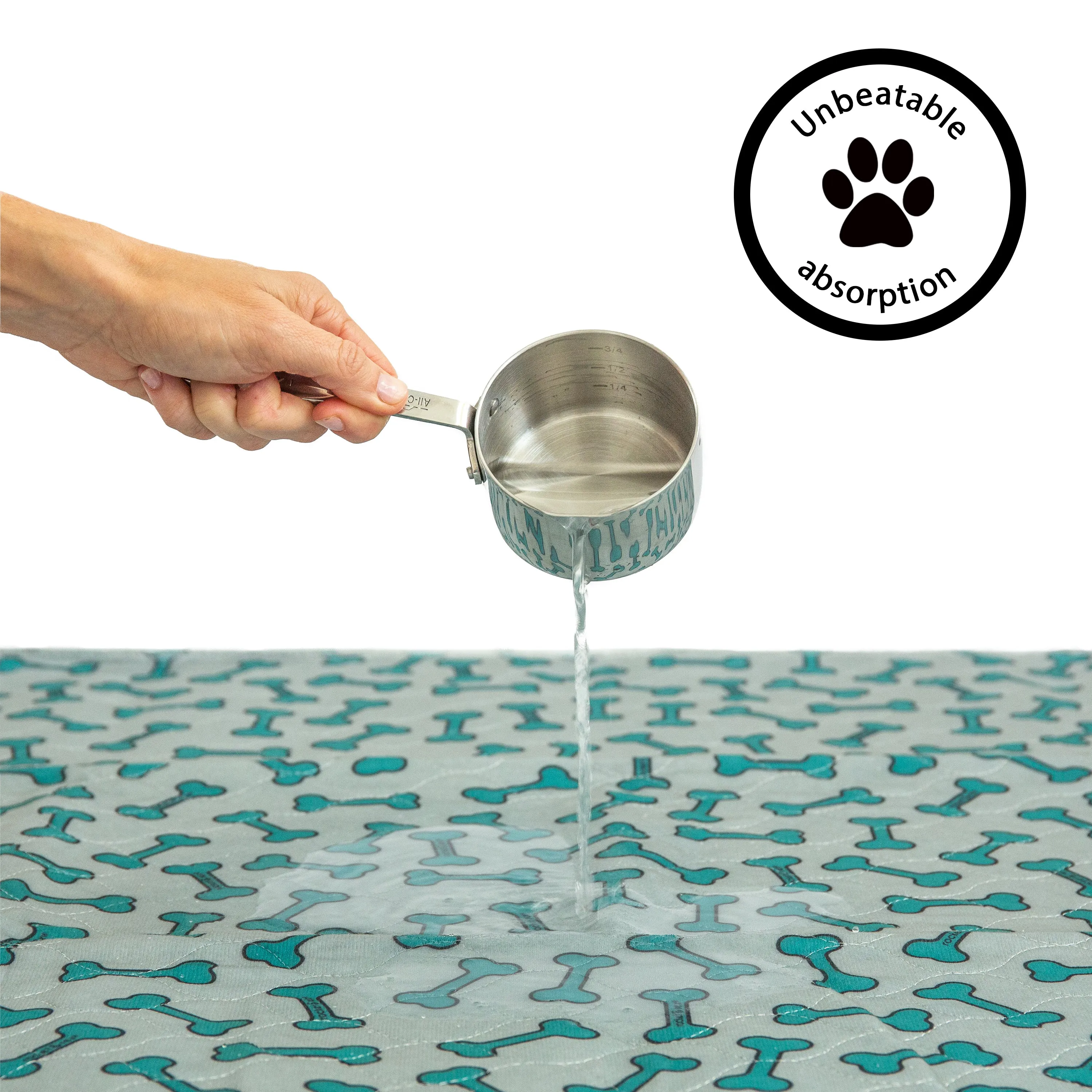 4 Pack Bone Print Washable Pads and Chew Toy Bundle