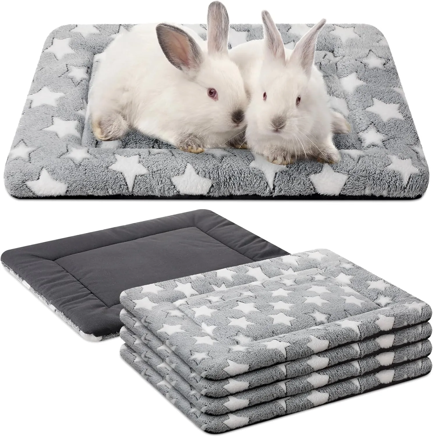 4 Pcs Washable Dog Crate Mat Kennel Pad Replaceable Reversible Pet Bed Pad for Crate Pet, Sleeping Mat for Small, Medium, Large Dog Machine Washable(18 x 14 x 1.6 Inch,Gray)