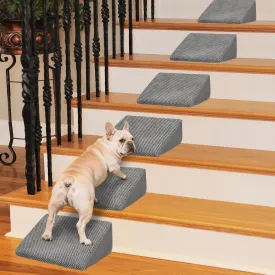 40D Dog Ramp for Stairs Suits for Small Dogs Cats, Pet Steps Stairs for Staircase Stairs with Anti-Slip Bottom and Self-Sticky Pads to Fix Suitable for Dogs Cats Grey(6Pcs, Grey)