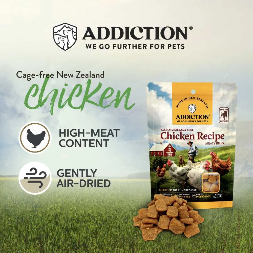 Addiction Meaty Bites Chicken Grain Free Dog Treats 4oz