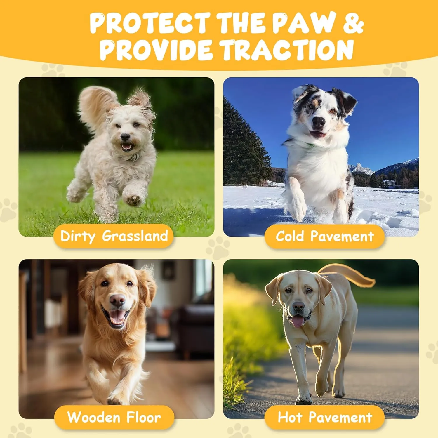 Anti-Slip Dog Paw Protectors for Senior Dogs - Traction Pads for Hardwood Floors & Hot Pavement, Durable Dog Paw Grips with Strong Traction (5 Sets, 20 Pcs) XL