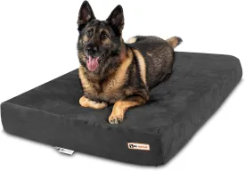 Barker Beds Sleek Extra Large Dog Bed (XL, Charcoal)  7" Thick Soft & Comfortable Orthopedic Cushion  XL Dog Bed  Durable & Washable Microsuede Cover  Made in USA
