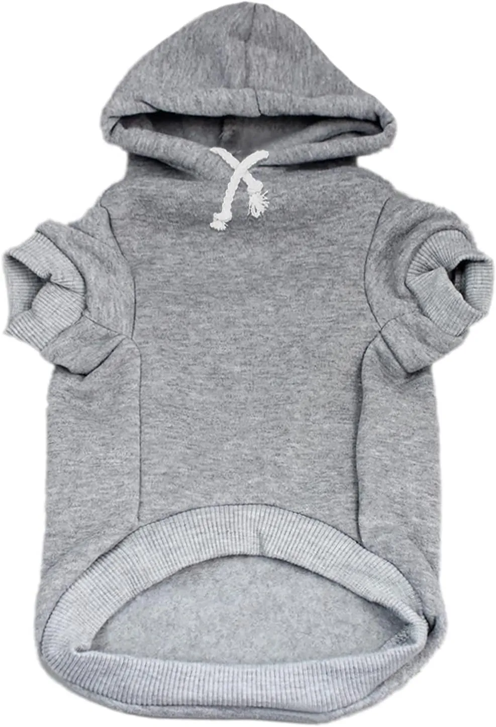 Big Sister Heart Paw Baby Announcement Dog Hoodie Fleece Lined Pullover Sweatshirt with Leash Hole (Grey, Large 86)