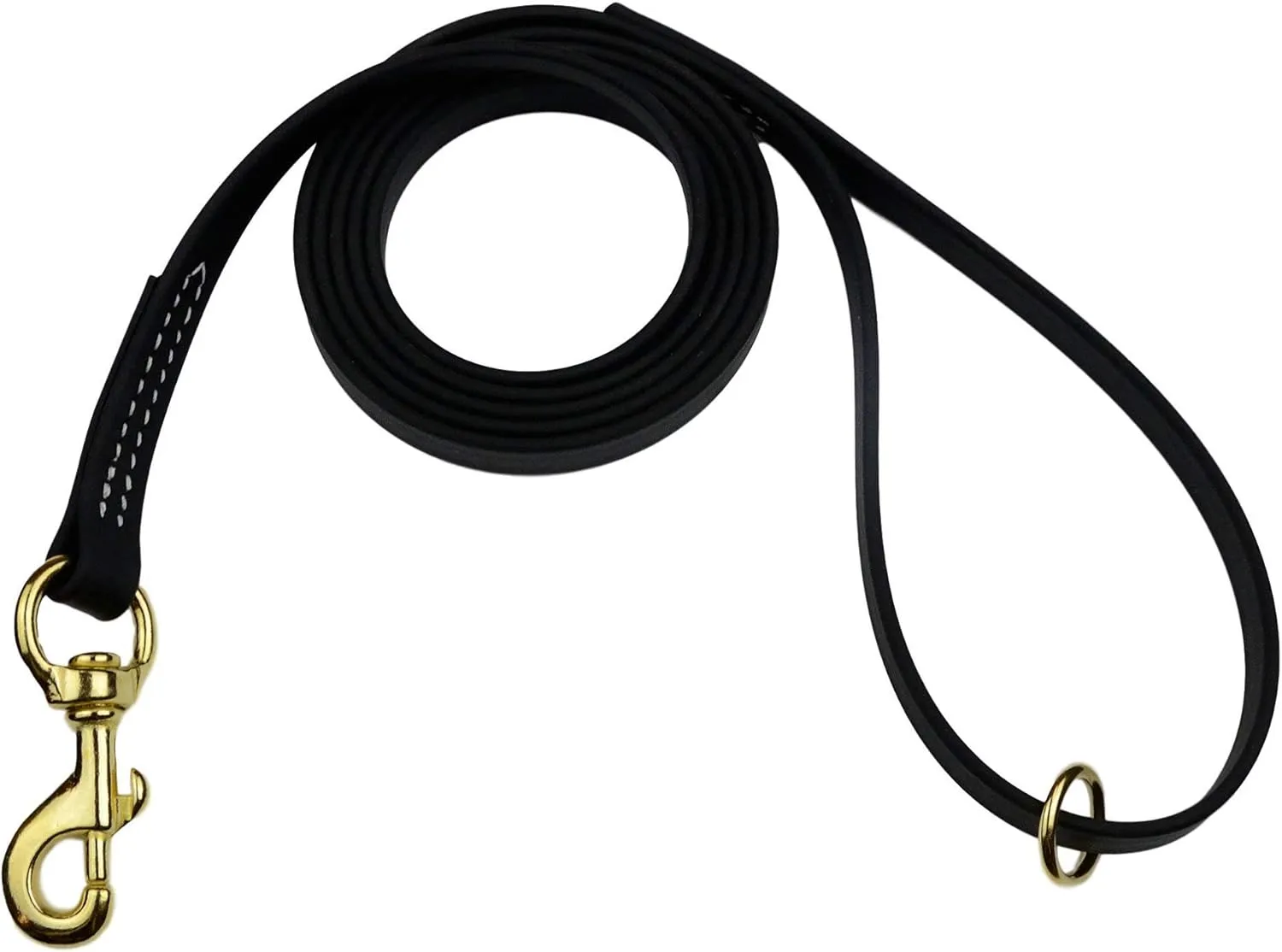 Biothane Waterproof All Weather Dog Leash with Solid Brass Hardware - Black - 5/8" x 3'