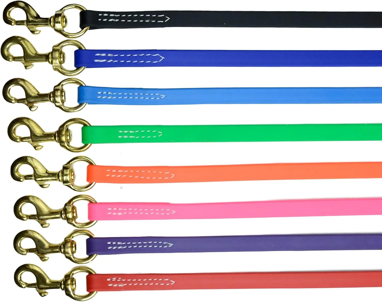 Biothane Waterproof All Weather Dog Leash with Solid Brass Hardware - Black - 5/8" x 3'