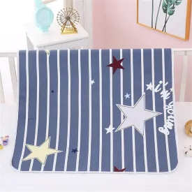 Cartoon Printing Bed Pads Washable Waterproof Double-Sided Incontinence Bed Pads Leak-Proof Cotton Pee Pads for Adults Menstruating Pad Reusable(100x150cm,J)