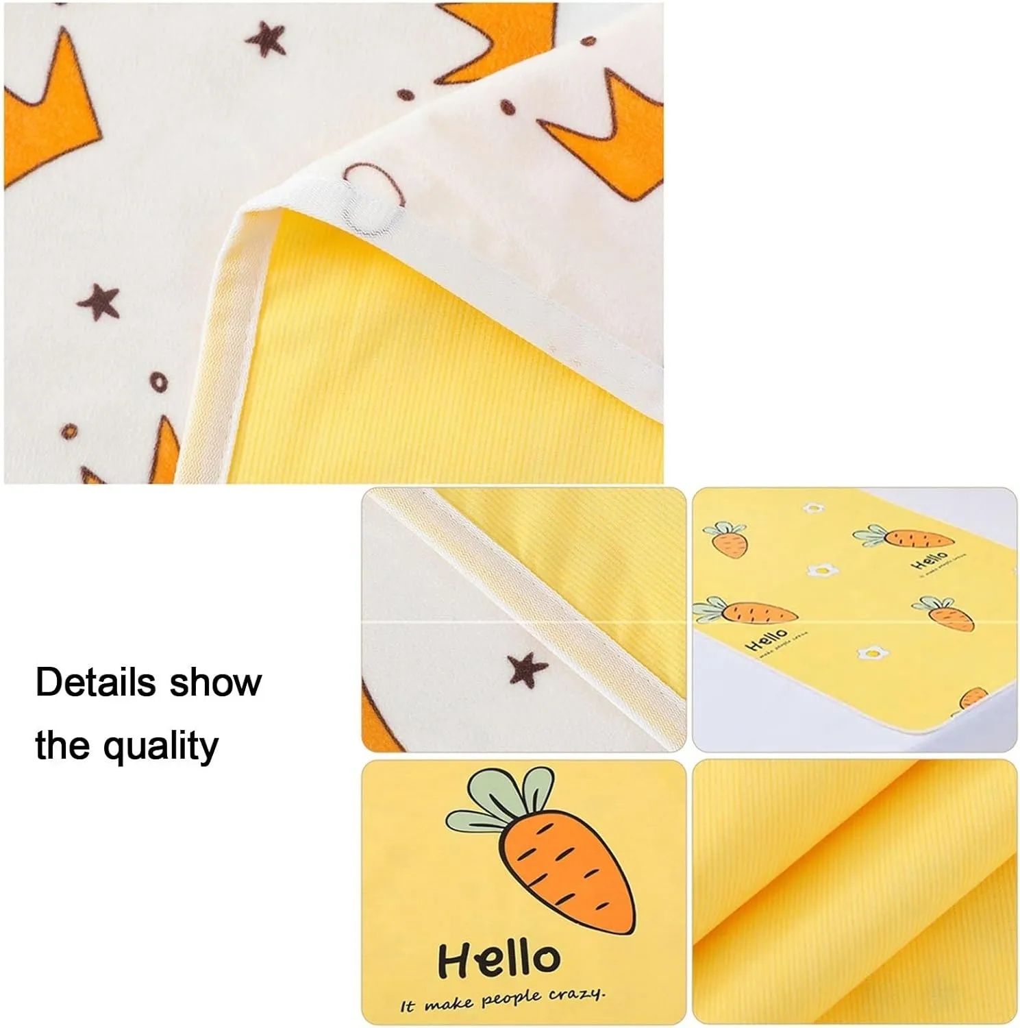 Cartoon Printing Bed Pads Washable Waterproof Double-Sided Incontinence Bed Pads Leak-Proof Cotton Pee Pads for Adults Menstruating Pad Reusable(100x150cm,J)