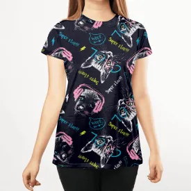 Cat Dog Funky Women All Over T-Shirt