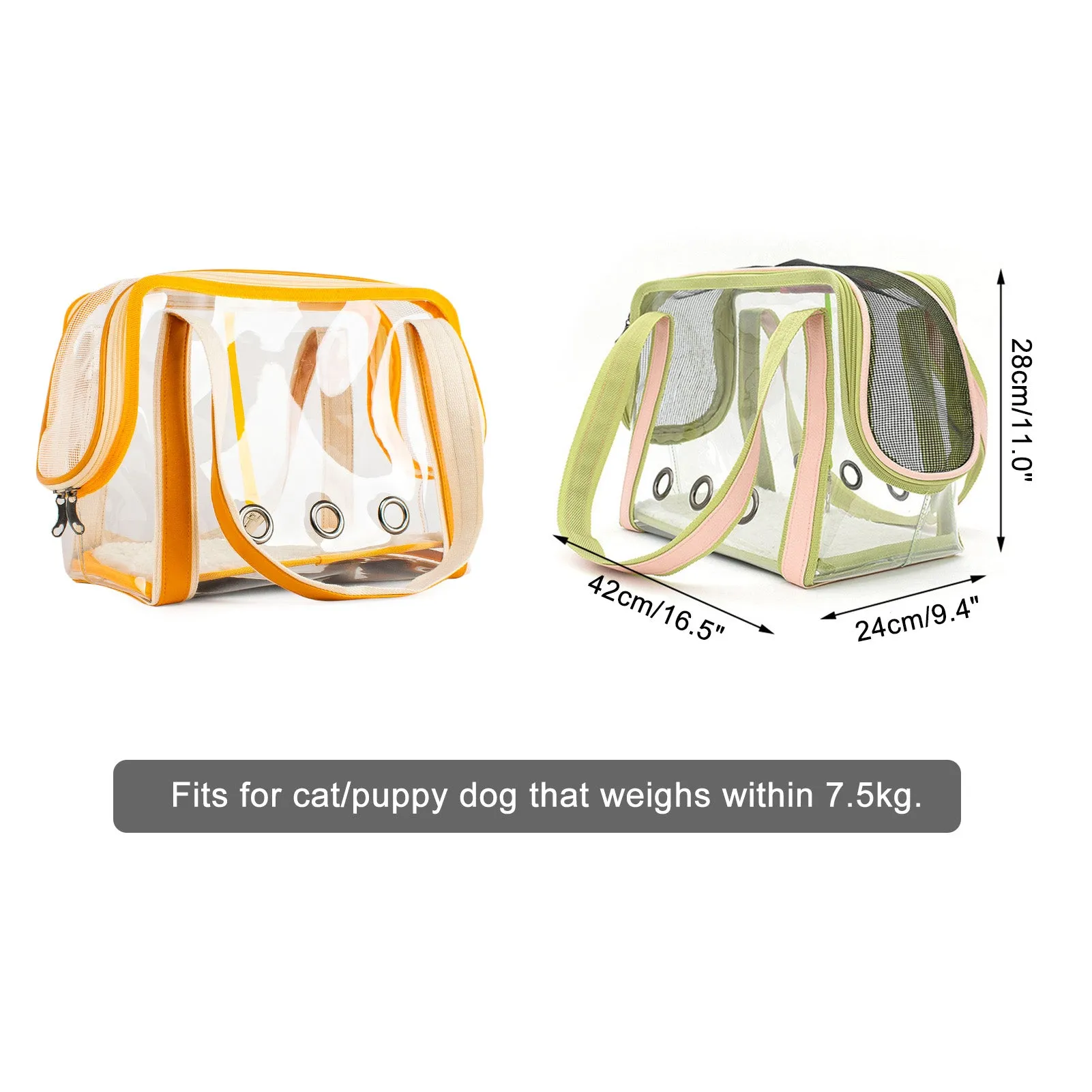 Cats Transparent Totes With Mesh PVC Bags