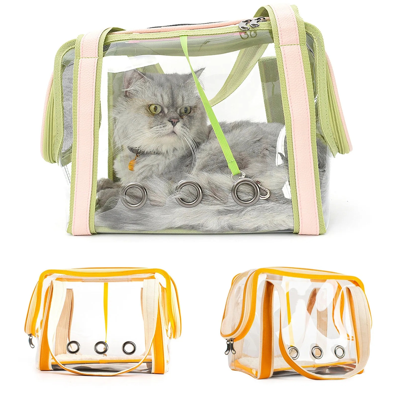 Cats Transparent Totes With Mesh PVC Bags