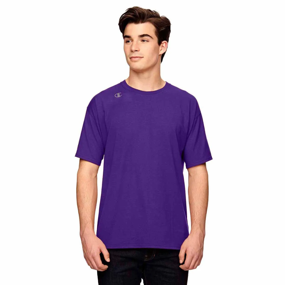 Champion Men's Sport Purple Vapor Cotton Short-Sleeve T-Shirt