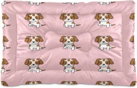 Cute Brown Dogs Outdoor Dog Bed for Small Dogs Washable Waterproof Travel Pet Bed Mat Portable Cat Bed with Non-Slip Bottom for Indoor and Sleeping 18 x 24 Inch