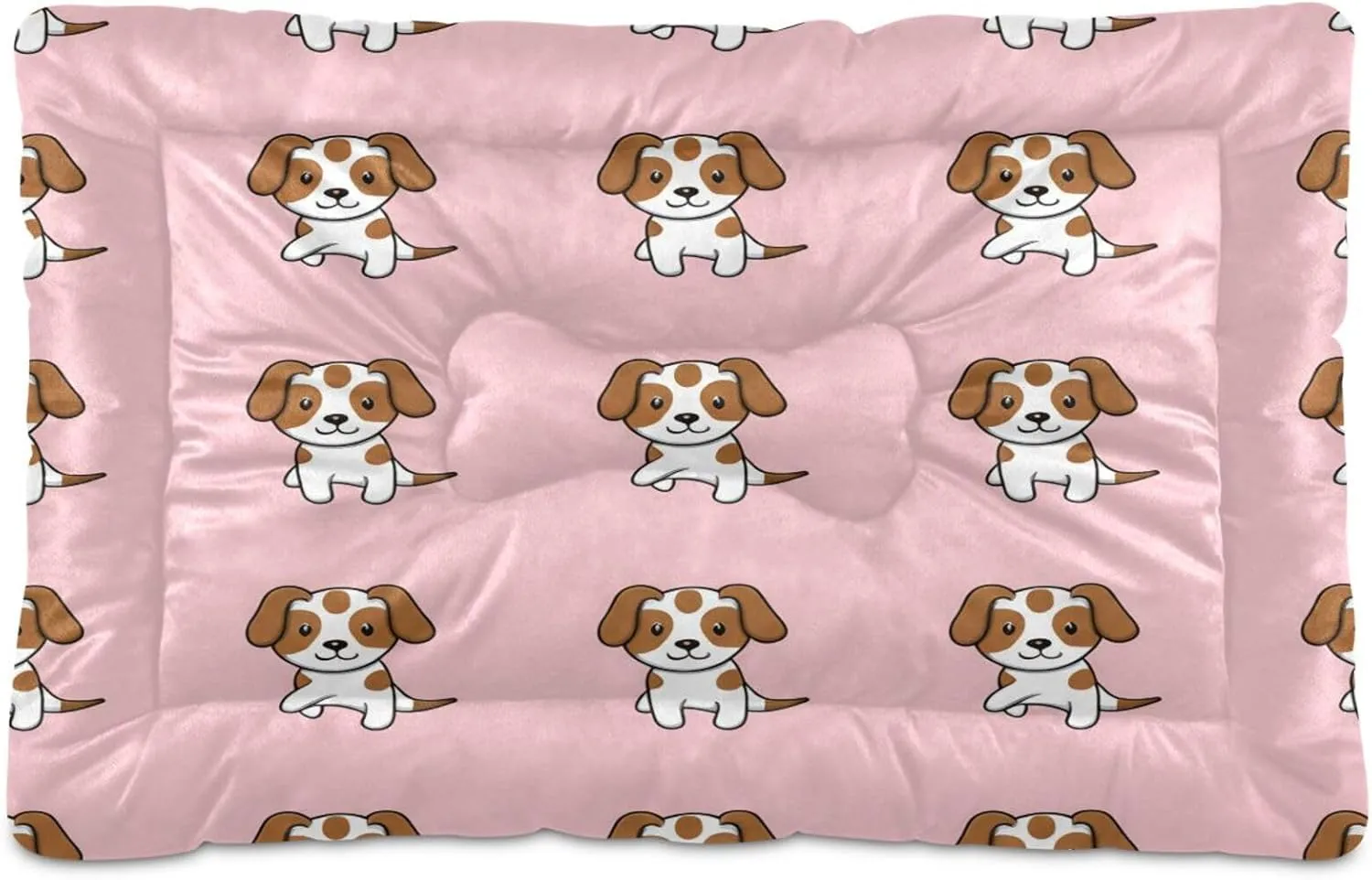 Cute Brown Dogs Outdoor Dog Bed for Small Dogs Washable Waterproof Travel Pet Bed Mat Portable Cat Bed with Non-Slip Bottom for Indoor and Sleeping 18 x 24 Inch