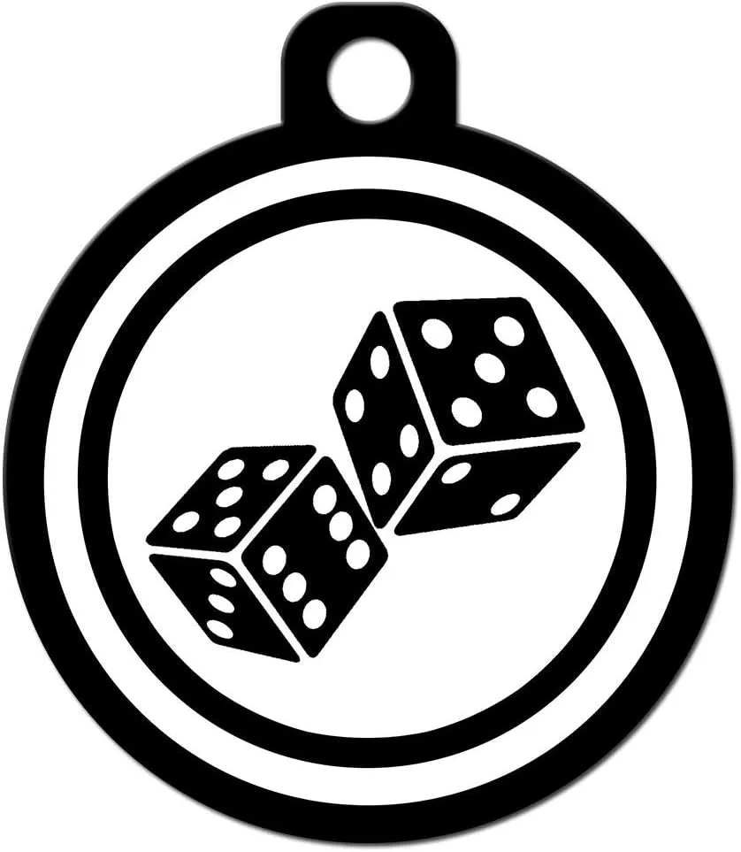 Cute Dog Cat Pet ID Tag - Dice - Personalize Colors and Your Pet Info
