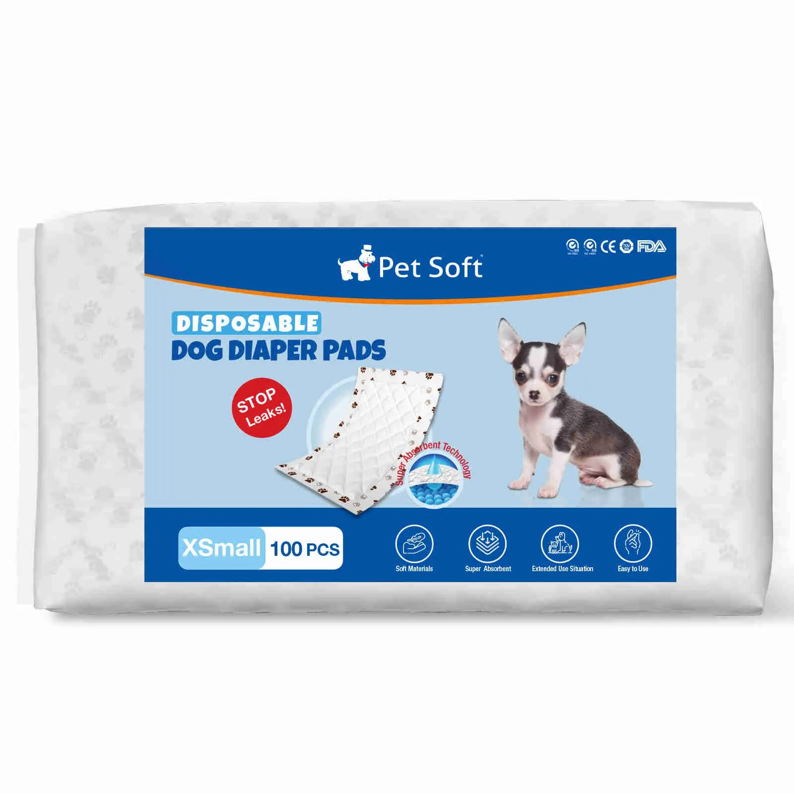 Disposable Dog Diaper Liners, Fit Most Dog Wraps and Belly Bands, Brown, 1 Pack