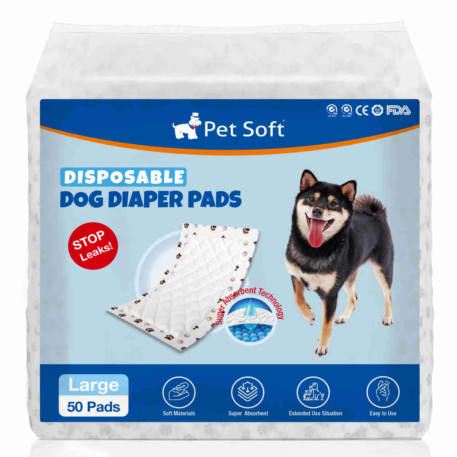 Disposable Dog Diaper Liners, Fit Most Dog Wraps and Belly Bands, Brown, 1 Pack