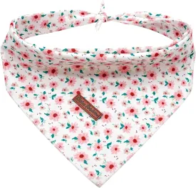 Dog Bandanas - 1PC Spring Floral Girl Bibs Scarf Square Soft Kerchief Pet Bandanas for Small, Medium, Large Dogs