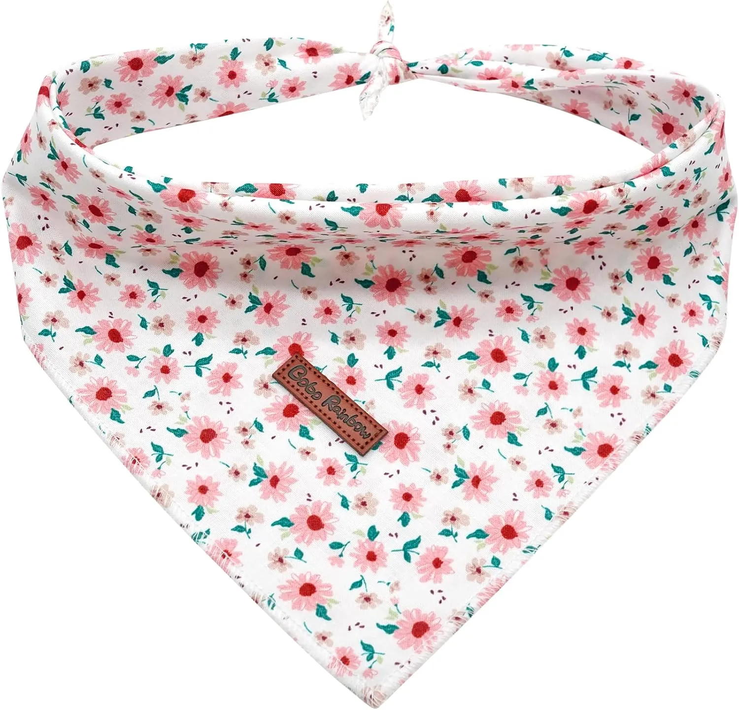 Dog Bandanas - 1PC Spring Floral Girl Bibs Scarf Square Soft Kerchief Pet Bandanas for Small, Medium, Large Dogs