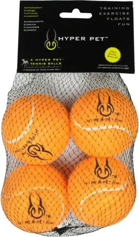 Dog Fetch Toys, Grade A Rubber Ball, Orange, 4 Count