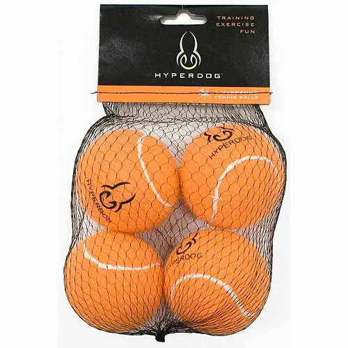 Dog Fetch Toys, Grade A Rubber Ball, Orange, 4 Count