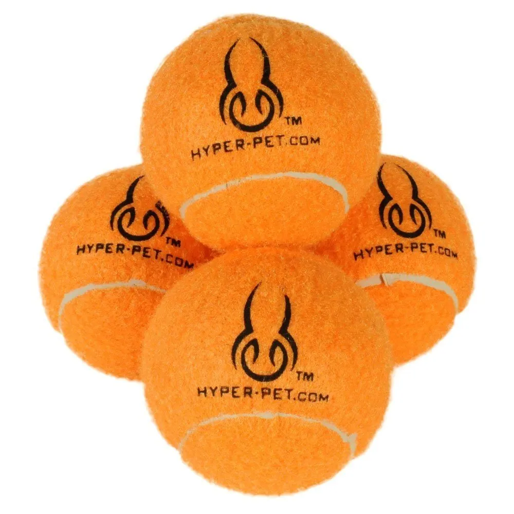 Dog Fetch Toys, Grade A Rubber Ball, Orange, 4 Count