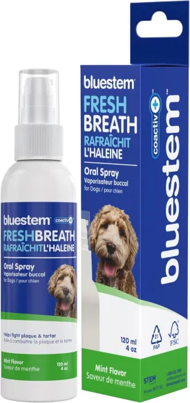 Dog Oral Spray Breath Freshener: Pet Dental Teeth & Mouth Cleaning Spray That Treats All Dogs Bad Breath Smell When Breathing. Tooth Tartar   Plaque Cleaner Remedy. Small Mint Flavor Remover for Pets