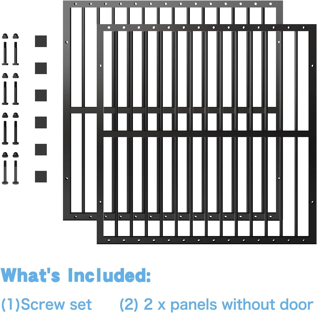 Dog Playpen - 32" Height Dog Pen, Heavy Duty Puppy Pen with Door, Safe & Sturdy, Easy Assemble for Indoor/Outdoor Pet Playpen (2 Panels, Black)