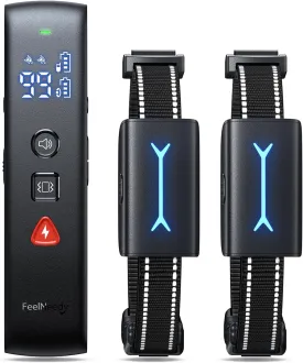 Dog Shock Collar for 2 Dogs, FEELNEEDY Dog Training Collar with Remote, Dog Shock Collar 3 Training Modes, Beep, Vibration, Shock, Training collar for Dogs with Long-distance Reminder (2 Pack Collars)
