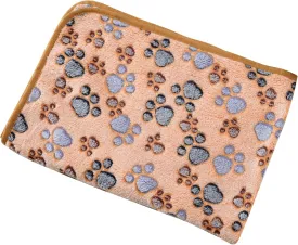 Doovid Pet Blanket Soft Fluffy Fleece Pet Mat Doggy Flannel Blanket Dog Cat Cute Paw Print Pet Blankets Brown Paw Medium(30''*20'')