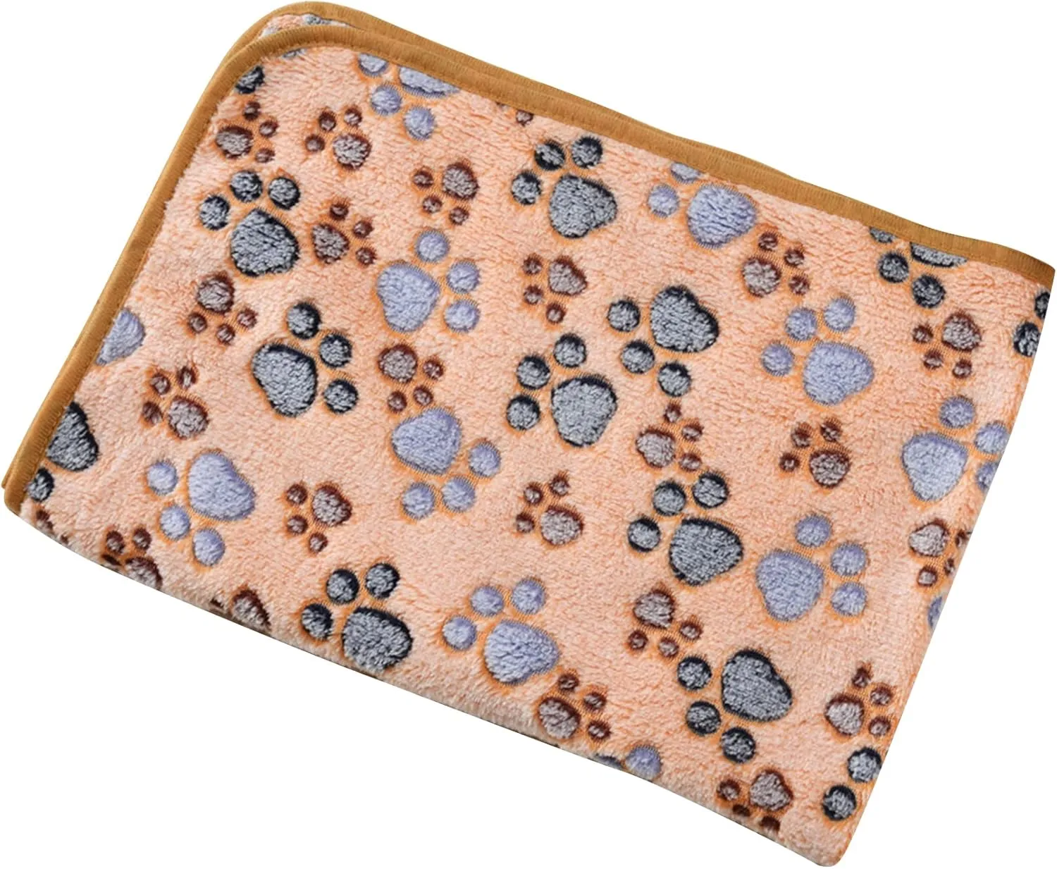 Doovid Pet Blanket Soft Fluffy Fleece Pet Mat Doggy Flannel Blanket Dog Cat Cute Paw Print Pet Blankets Brown Paw Medium(30''*20'')