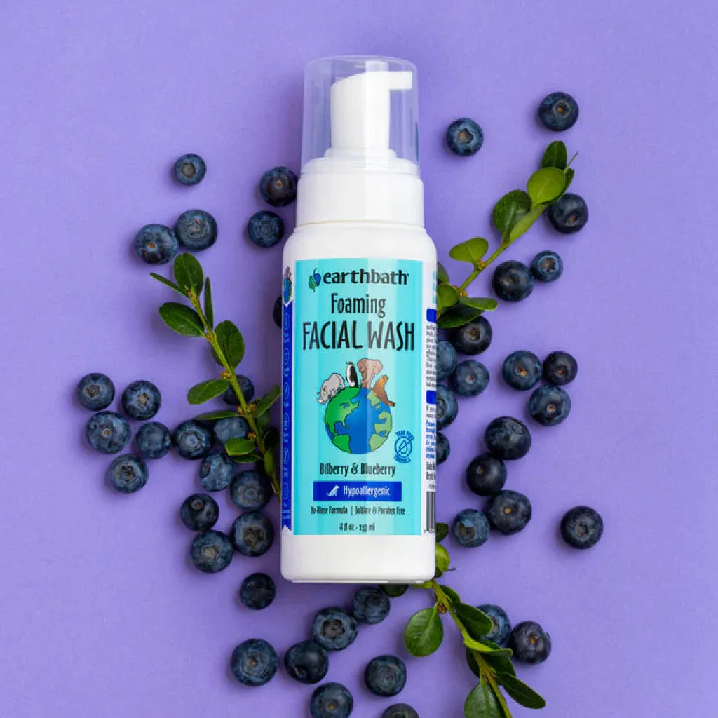 Earthbath Bilberry & Blueberry Foaming Facial Wash for Dogs & Cats (8 oz)