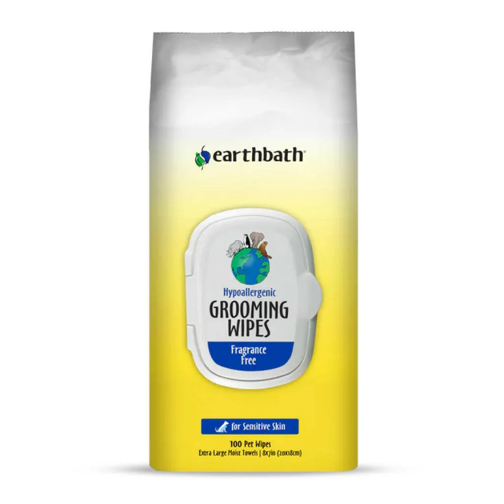 Earthbath Hypo-Allergenic Fragrance-Free Grooming Wipes for Dogs & Cats