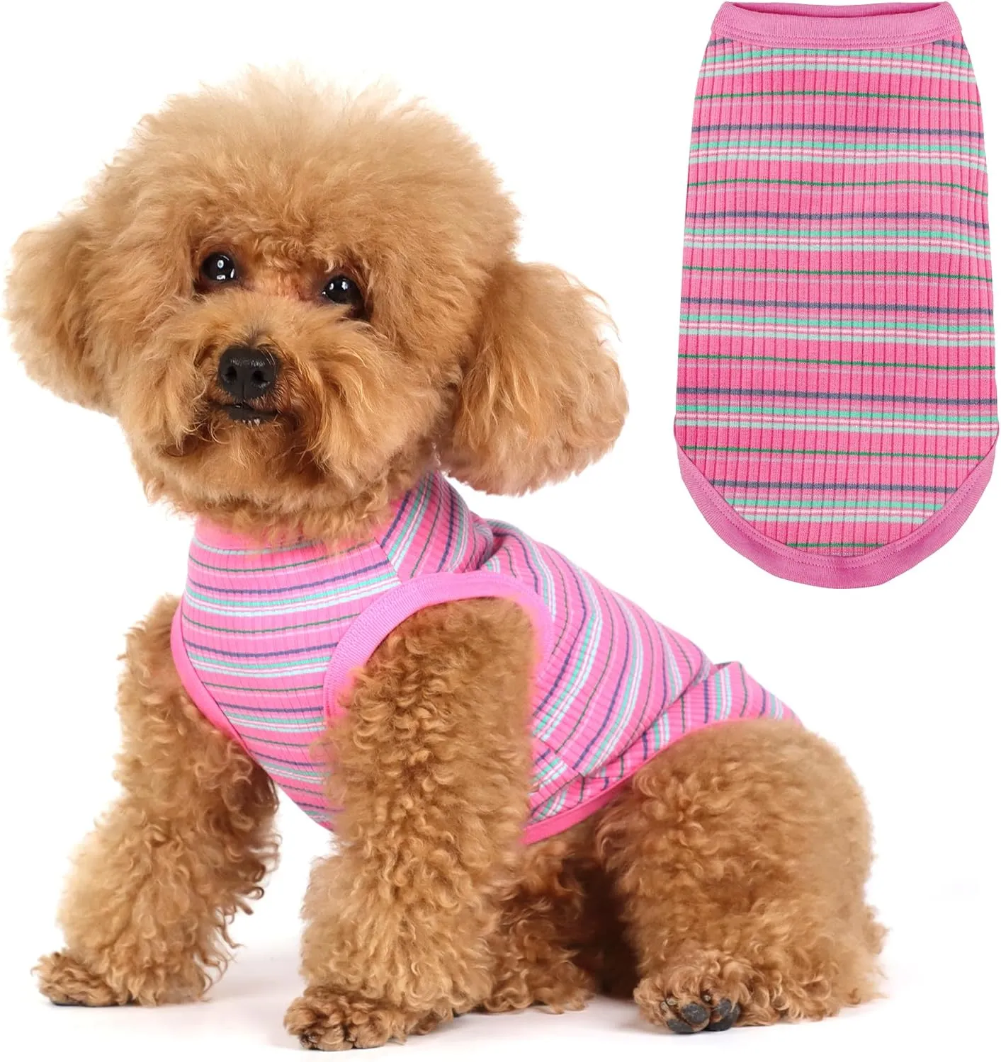 Elevate Your Pet's Comfort and Fashion: Premium 100% Cotton Rib Dog Shirt Vest for Small Breeds Like Chihuahuas, Yorkies, and Puppies .Year-Round Style with Tank-Style Puppy Attire Green X-Small