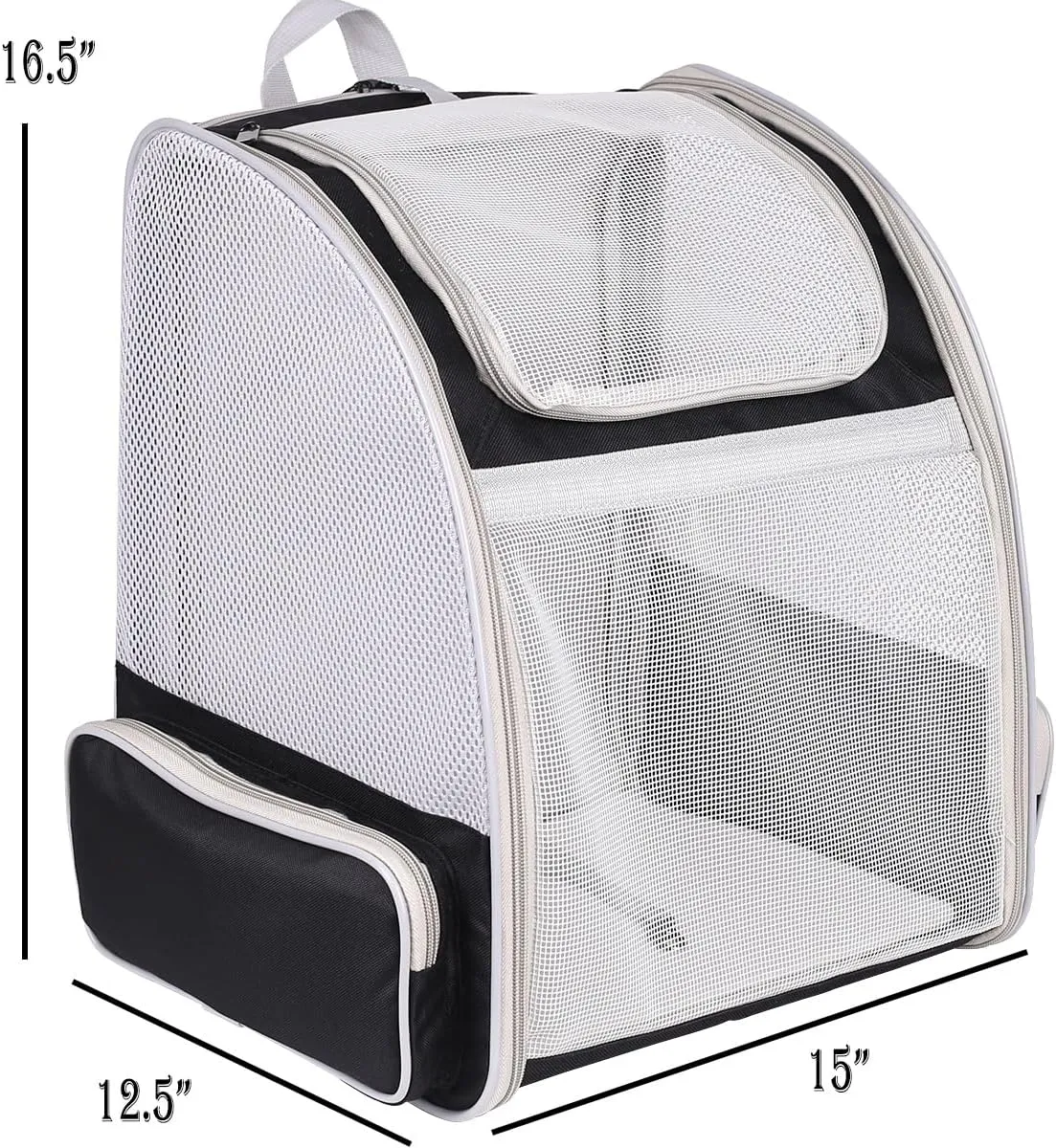 Expandable Pet Carrier for Cats and Small Dogs,Ventilated Carrier Backpacks Bag with Comfortable Shoulder Straps, Airline Approved Pet Carriers for Small Dogs Kitten Puppy (Black, Mesh Back Extension)