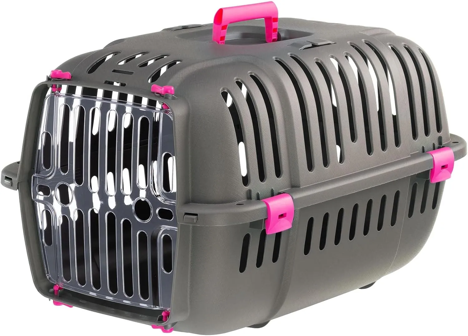 Ferplast Jet Pet Carrier: Value Dog Carrier Suitable for XS Dog Breeds & Small Cats, Assembled Dimensions: 22L x 14.5W x 13H inches, Fuchsia, (73043020PBUS)