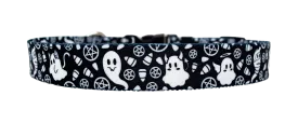 Goth Ghosties Black and White Dog Collar
