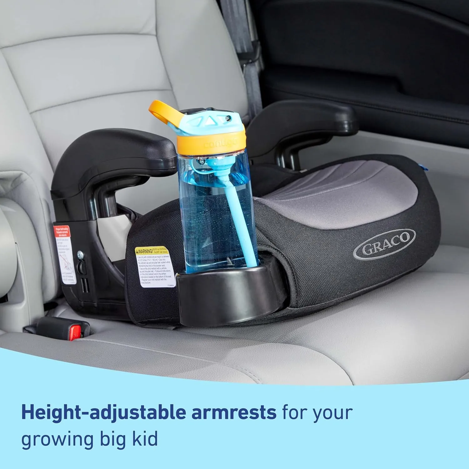 Graco TurboBooster 2.0 Backless Booster Car Seat, Trisha, Easy to Clean with Halfway Cup Holders