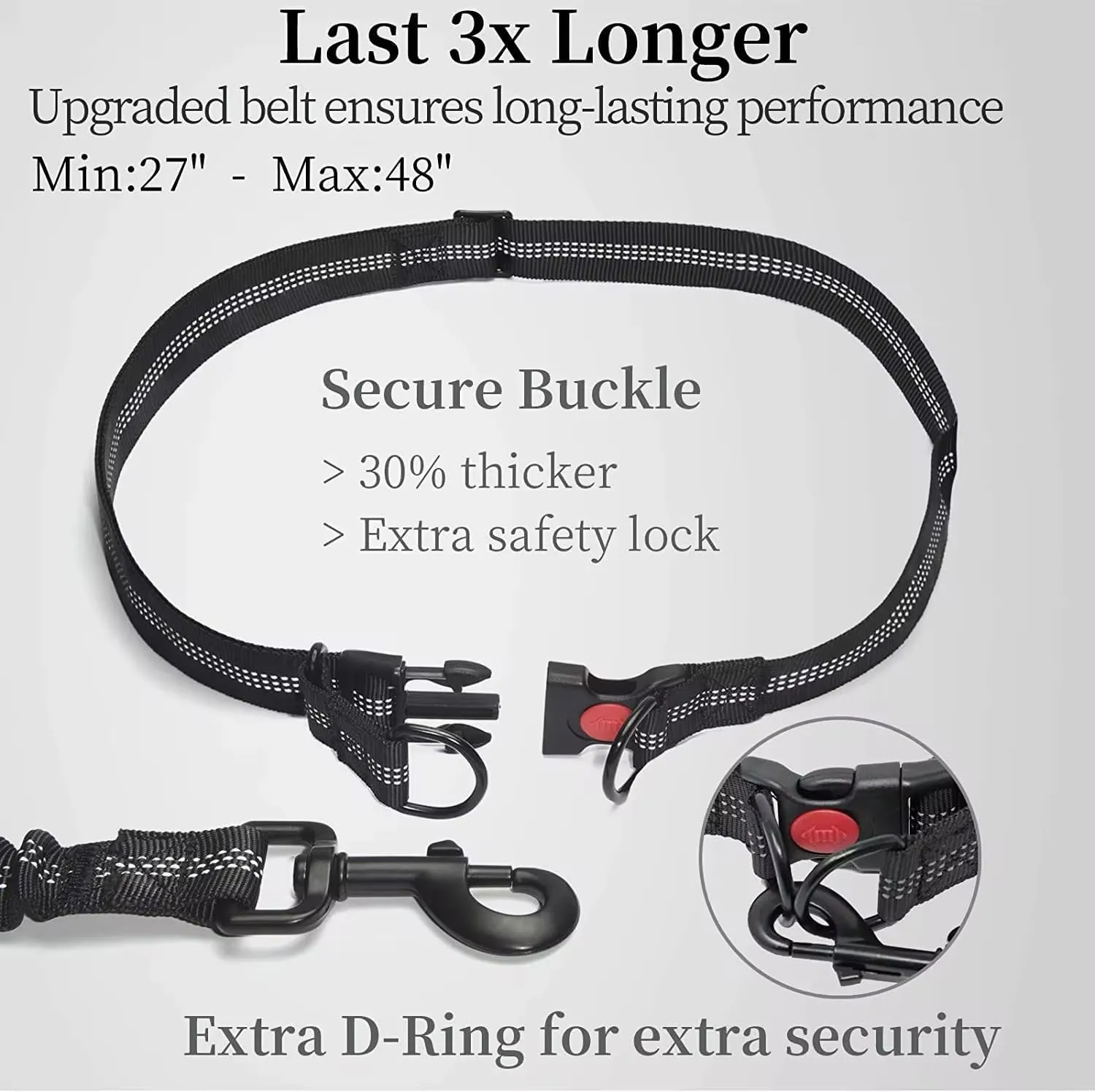 Hands-Free Dog Leash with Bungee and Zipper Pouch  Adjustable Waist Belt (51 to 59), Dual Padded Handles, Durable for Dogs 25-120 lbs  Perfect for Walking, Running, or Jogging (Green)