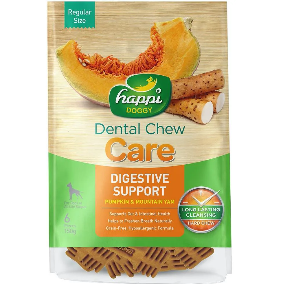 Happi Doggy Care Pumpkin & Mountain Yam Digestive Support Grain-Free Dental Dog Chews 150g