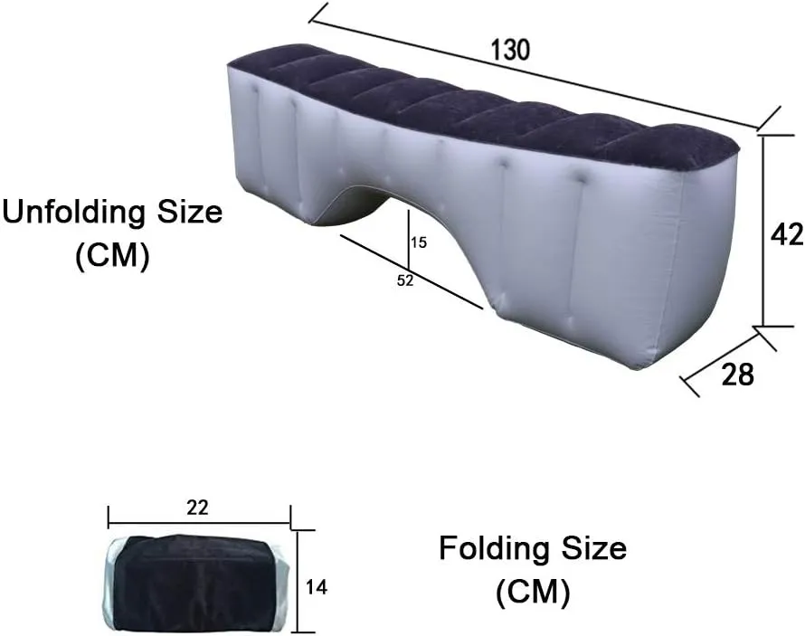 Inflatable Car Air Travel Bed Mattress for Back Seat Gap Pad, 1302842 cm Auto Accessories Inflation Bed Without AIR Pump