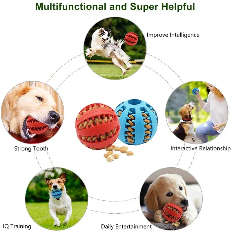 Interactive Dog Ball Toy - Chew, Play, and Clean Teeth for Small Dogs