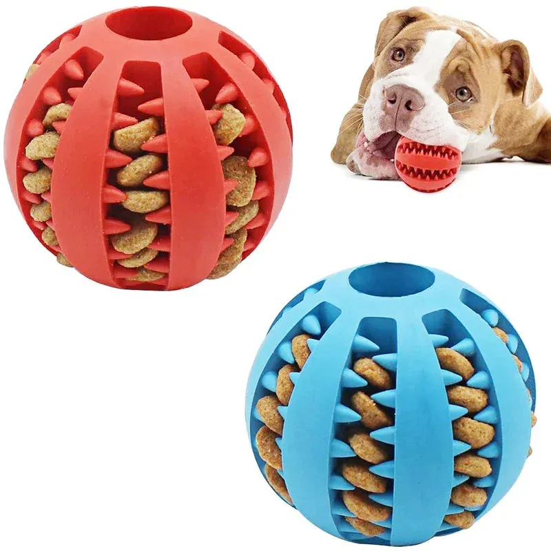 Interactive Dog Ball Toy - Chew, Play, and Clean Teeth for Small Dogs