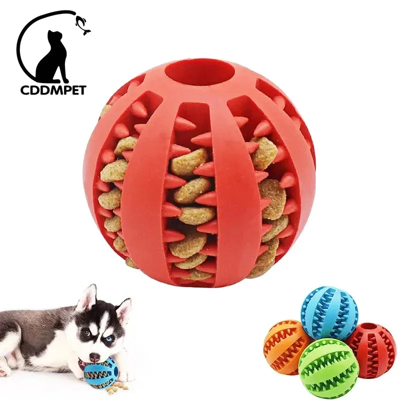 Interactive Dog Ball Toy - Chew, Play, and Clean Teeth for Small Dogs