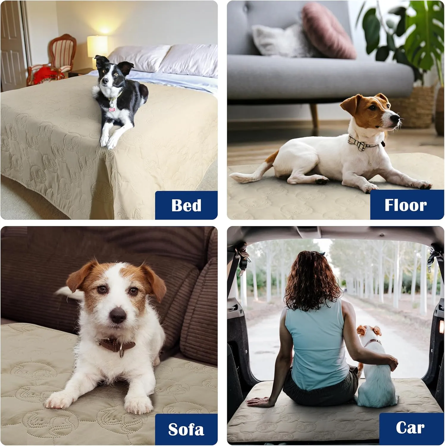 Kritter Planet No Slip Pet Couch Cover, Waterproof Dog Bed Cover, Washable Sofa Furniture Protector Mat for Dogs Cats