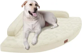Large Orthopedic Dog Bed with Sides XXL Dog Beds with Removable Washable Cover Non-Slip Waterproof Pet Bed for Extra Large Dogs - Beige XXL