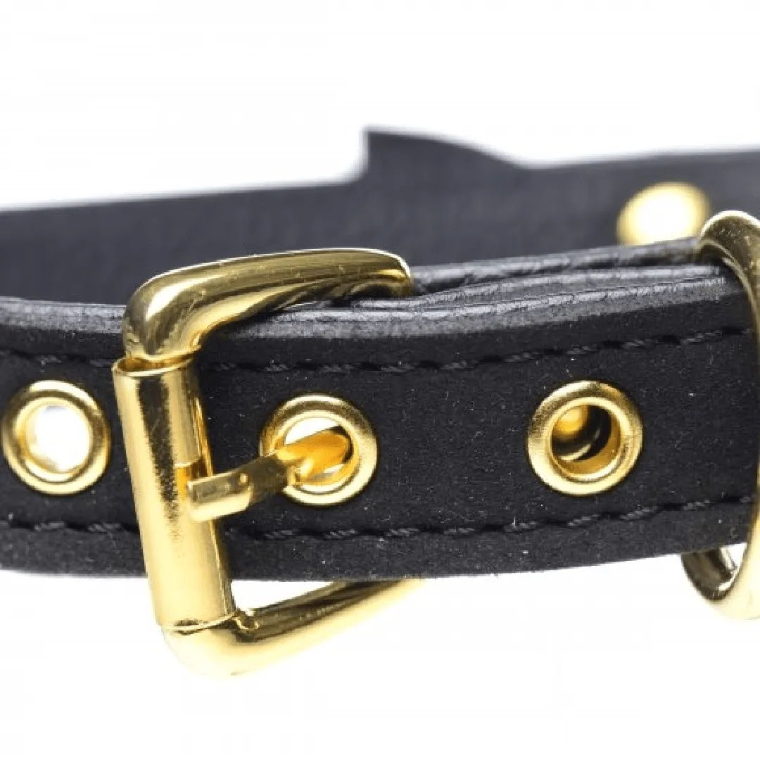 Master Series Golden Kitty Cat Bell Collar - Black/Gold
