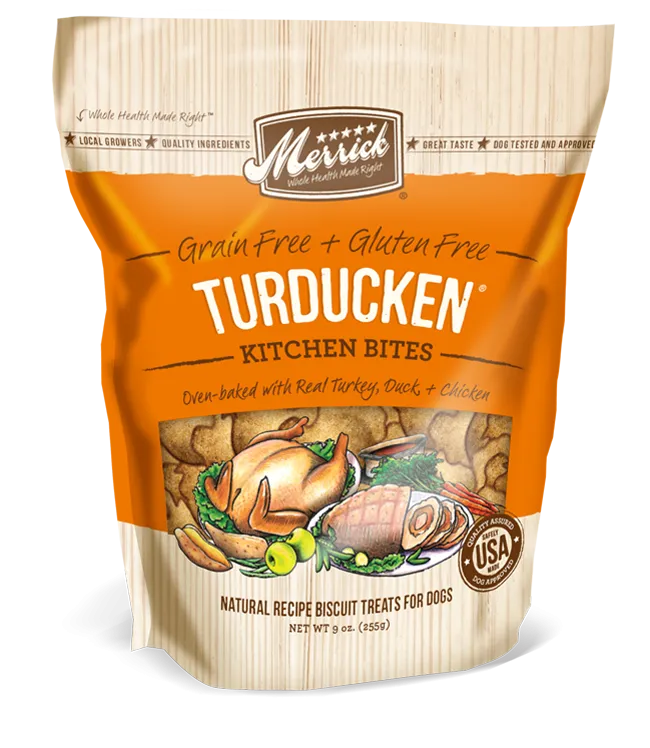 Merrick Grain-Free Turducken Kitchen Bites Dog Treats 9oz