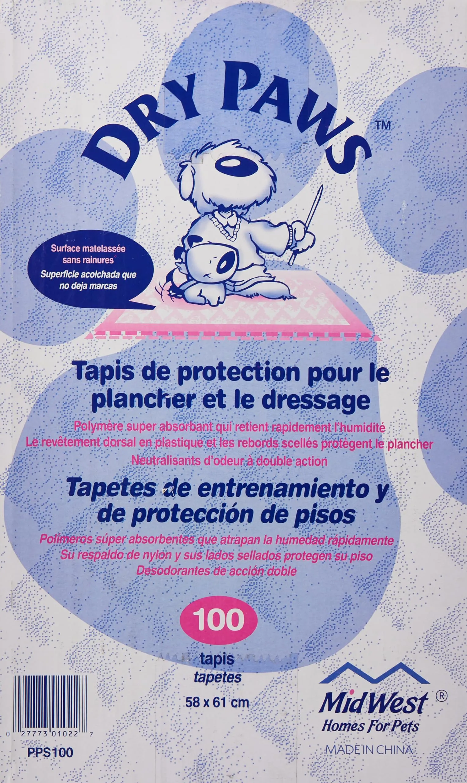 Midwest Dry Paws Absorbent and Quilted Floor and Training Dog Pads - 7 Pack - L:23" X W:24"