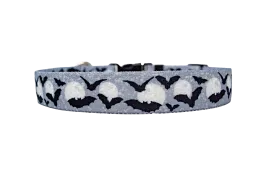 Moon Black and White with Bats Dog Collar
